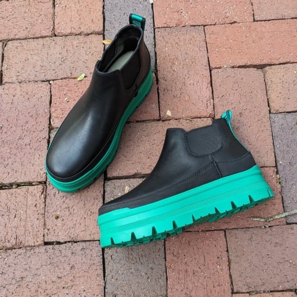 UGG® Australia Womens Leather Merina Platform Boots Black/Green NEW IN BOX - Picture 6 of 13